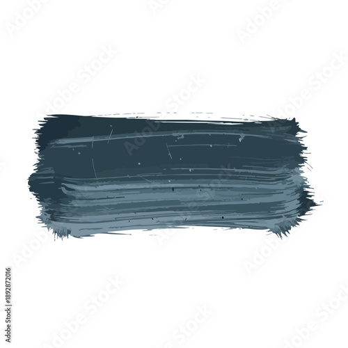 Dark gray paint stroke on white background with rough texture and uneven edges