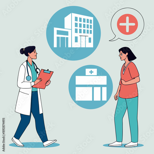 A minimalist illustration features a partial view of a white coffee cup with a blue saucer on a light gray