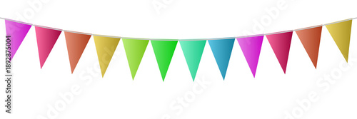 Free Download Colorful triangular bunting flags isolated on transparent background - GFXLoad