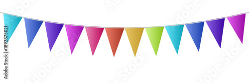 Free Download Colorful triangular bunting flags isolated on transparent background - GFXLoad