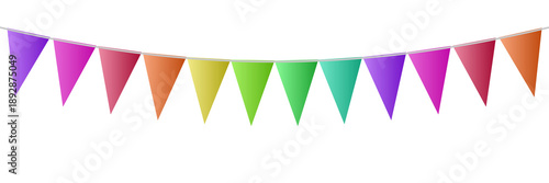 Free Download Colorful triangular bunting flags isolated on transparent background - GFXLoad