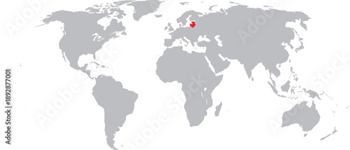 The Baltics Highlighted on World Map Vector Design