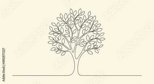 Elegant Line Art Tree Symbolizing Growth and Nature.
