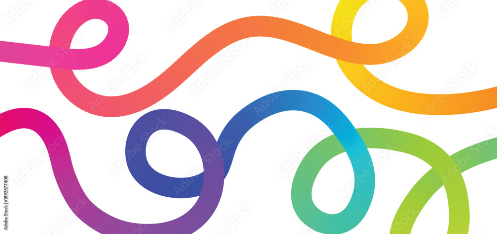 Fototapeta premium Abstract Gradient Color Shapes Pattern. Background with Wave Rainbow Ribbons. Vector Color Lines with Gradient. Geometric Shapes Graphic Design Element