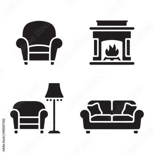 Warm living room icon representing home comfort zone