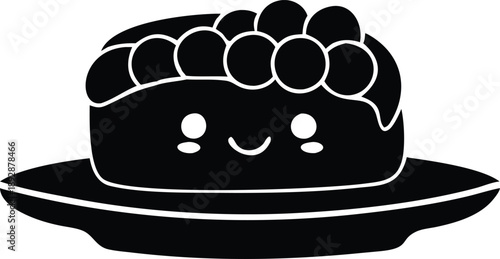 Kawaii Seaweed Sushi Illustration Simple Design Food Graphic Vector Icon