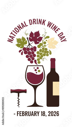 Celebrate National Drink Wine Day with a glass of red wine and bottle