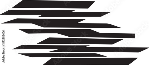 Black abstract shapes on white background geometric design elements