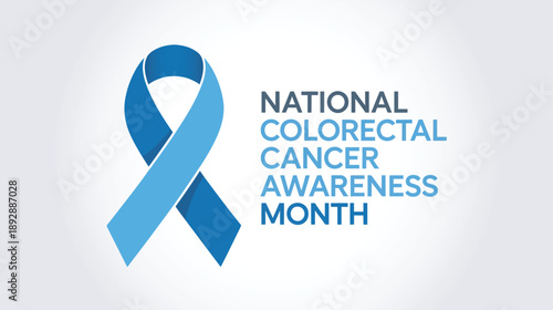 Wallpaper Mural National Colorectal Cancer Awareness Month Poster with Blue Ribbon Symbol for Colon Health Screening Medical Education and Digestive Wellness Torontodigital.ca