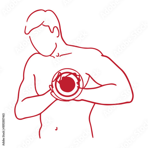 Man with Chest Pain Icon