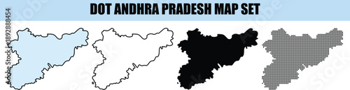 Andhra Pradesh Map Set isolated background