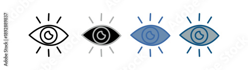 
eye icon set multiple style collection with five senses design
