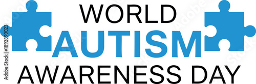 Autism awareness day celebration with puzzle pieces vector illustration