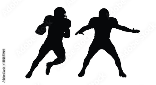 American football players in action a dramatic silhouette