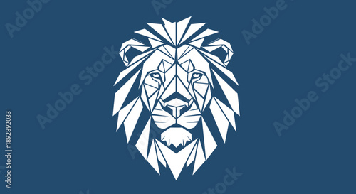 Geometric Lion Head Emblem Abstract Design.
