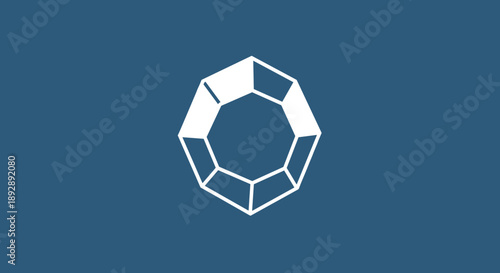 Geometric Crystal Shape Abstract Design Element.