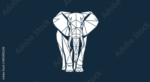 Geometric Elephant Illustration Minimalist Design.