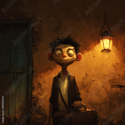 Whimsical Cartoon Character Portrait