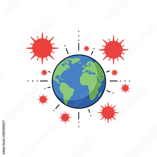 Earth Surrounded by Viral Particles