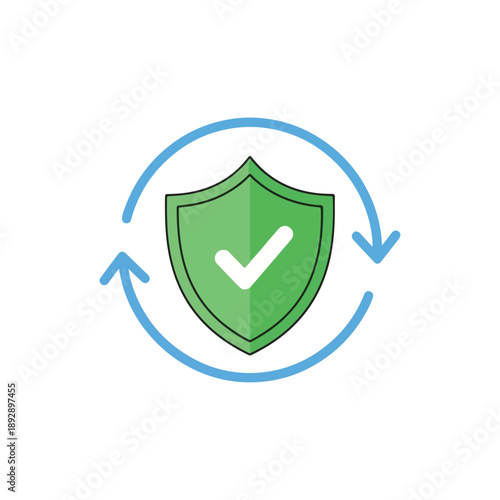 Shield with Check Mark and Circular Arrows