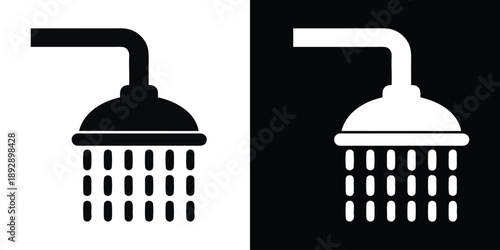 Shower icon. shower black silhouette. vector illustration