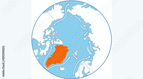 Map highlighting Greenland in the Arctic region