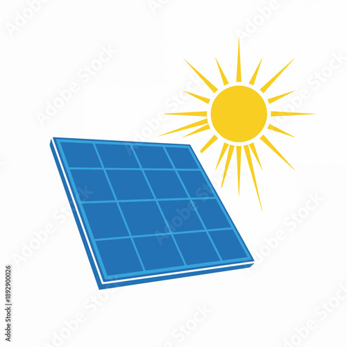 Solar panel absorbing sunlight in a minimalistic design