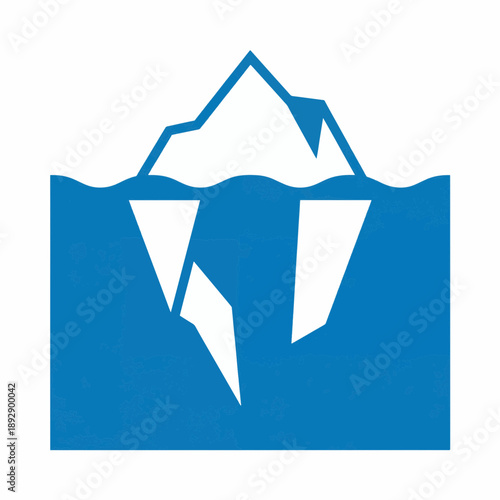 Abstract iceberg illustration in blue color representing nature