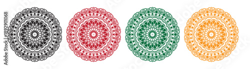 Vector luxury ornamental mandala design coloring background in gold color and pink color Round gradient floral mandala patterns design