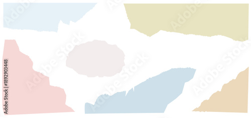 Old vintage torn paper texture set vector