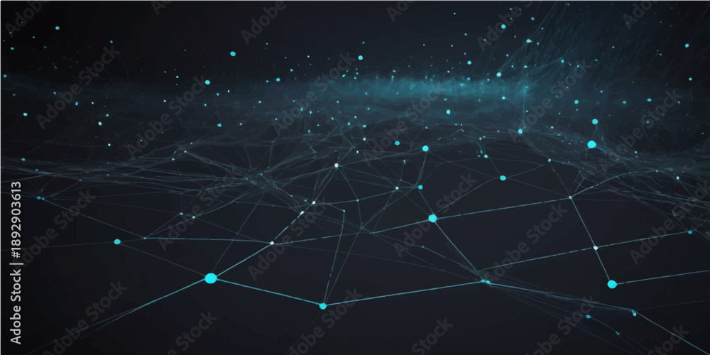 Obraz premium A futuristic digital illustration of a blue planet Earth wrapped in a global communication network of glowing energy lines and light flashes against a starry space background
