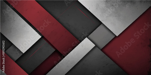 Seamless red metal texture with a geometric grunge pattern and vintage black design for a colorful retro wallpaper backdrop