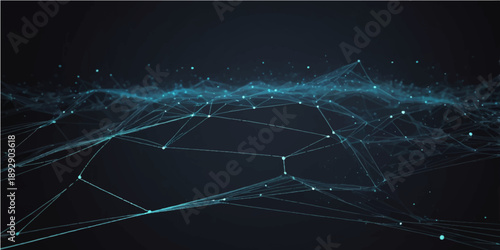 Abstract blue technology background featuring a digital world map with glowing light lines and motion waves for a futuristic communication network design