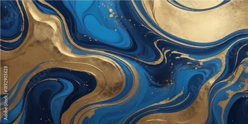 An artistic liquid flow of blue and yellow paint creates a shiny metallic swirl with golden waves and a curved texture for an abstract backdrop

Would you like me to generate a similar image based on 