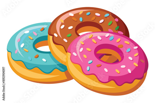 donuts vector on white background