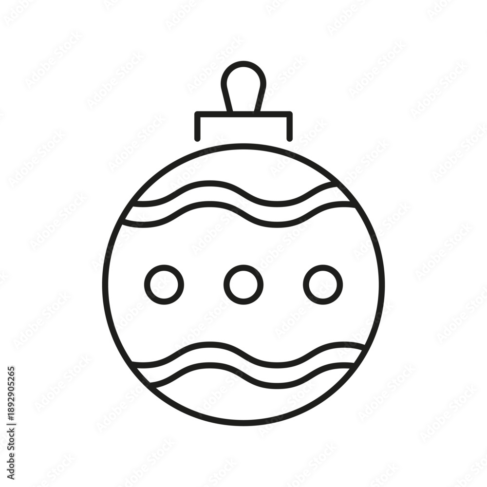 Obraz premium Christmas Ornament Line Icon. Festive Holiday Decoration Outline Symbol. Seasonal Celebration, Tree Adornment, And Winter Festivity Design. Editable Stroke. Isolated Vector Illustration