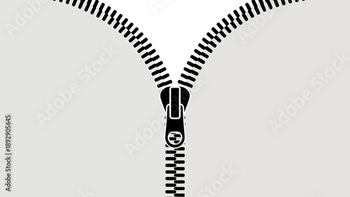 Unzipped: An artistic close-up of a zipper, opened, suggesting unlocking, unzipping, or unveiling, with a focus on its functionality and design.