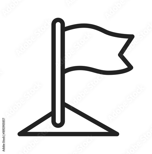 A simple outline of a flag on a pole, symbolizing victory and achievement.