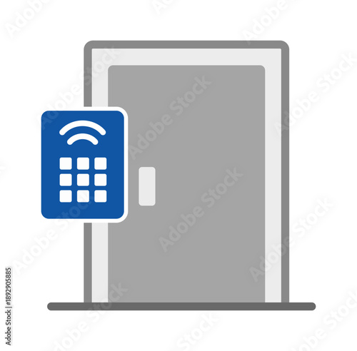 Modern intercom system next to a sleek apartment door, showcasing contemporary design and security features.