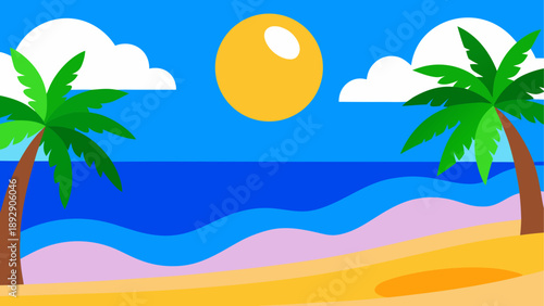 Tropical beach sunset