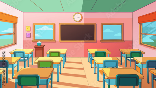 Colorful classroom interior