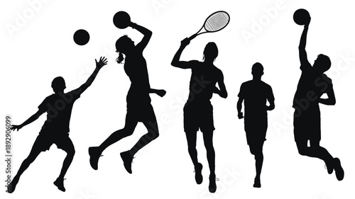 Silhouette Sports: Dynamic silhouettes showcase the energy and precision of different athletes engaged in various sports, capturing the essence of action, competition, and physical prowess.