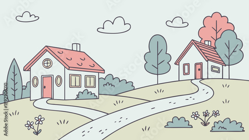 Peaceful suburban neighborhood