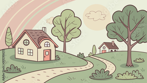 Peaceful countryside pathway