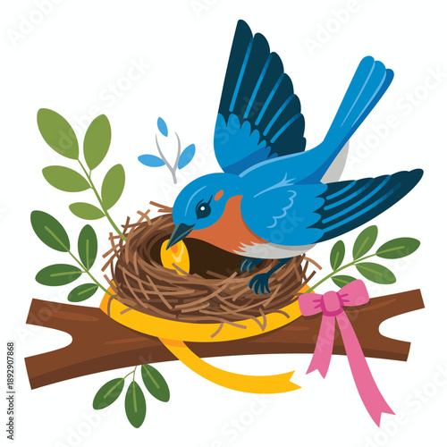 Flat design style vector illustration of a determined superhero woman in flight, symbolizing strength, courage, and female empowerment.