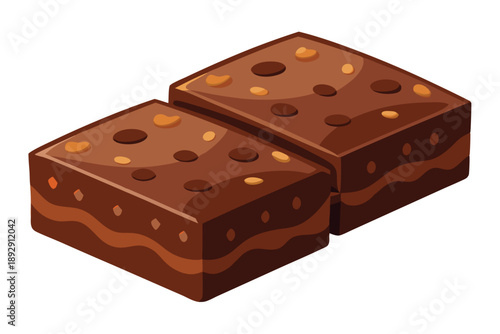 brownies vector on white background