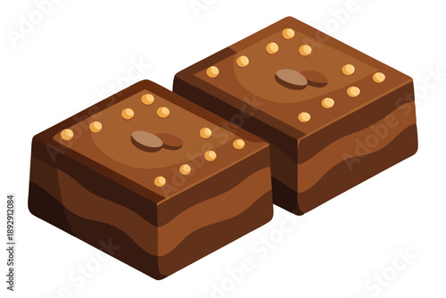 brownies vector on white background