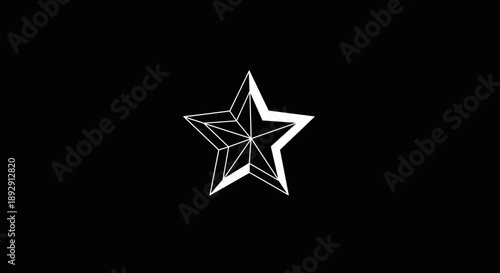 Geometric Star Outline on Black Background.