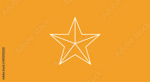 Geometric Star Outline on Vibrant Orange Background.