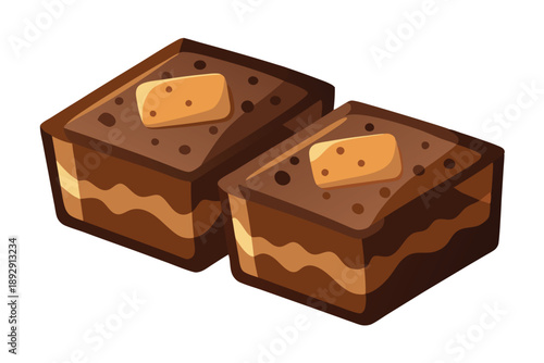 brownies vector on white background